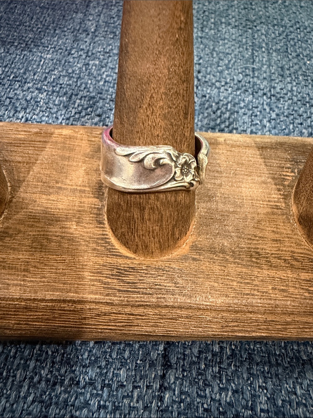 Sterling Silver Floral Spoon Ring - Women's Silver Band